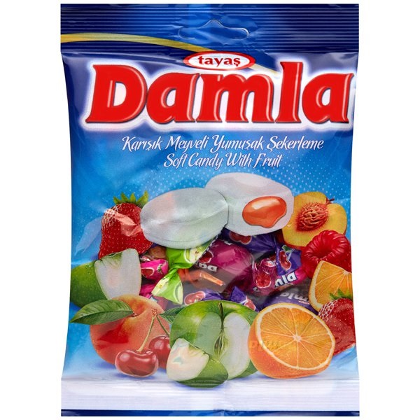 타야스 tayas Damla 다채로운 과일 소프트 사탕 90g